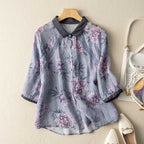 NICOLE | LONG SLEEVED CASUAL LINEN BLOUSE