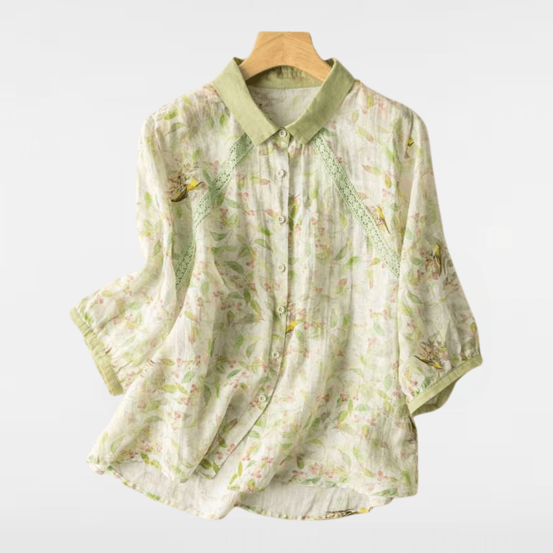 NICOLE | LONG SLEEVED CASUAL LINEN BLOUSE