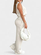 Noa | Linen Wide-Leg Two-Piece Set