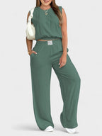 Noa | Linen Wide-Leg Two-Piece Set