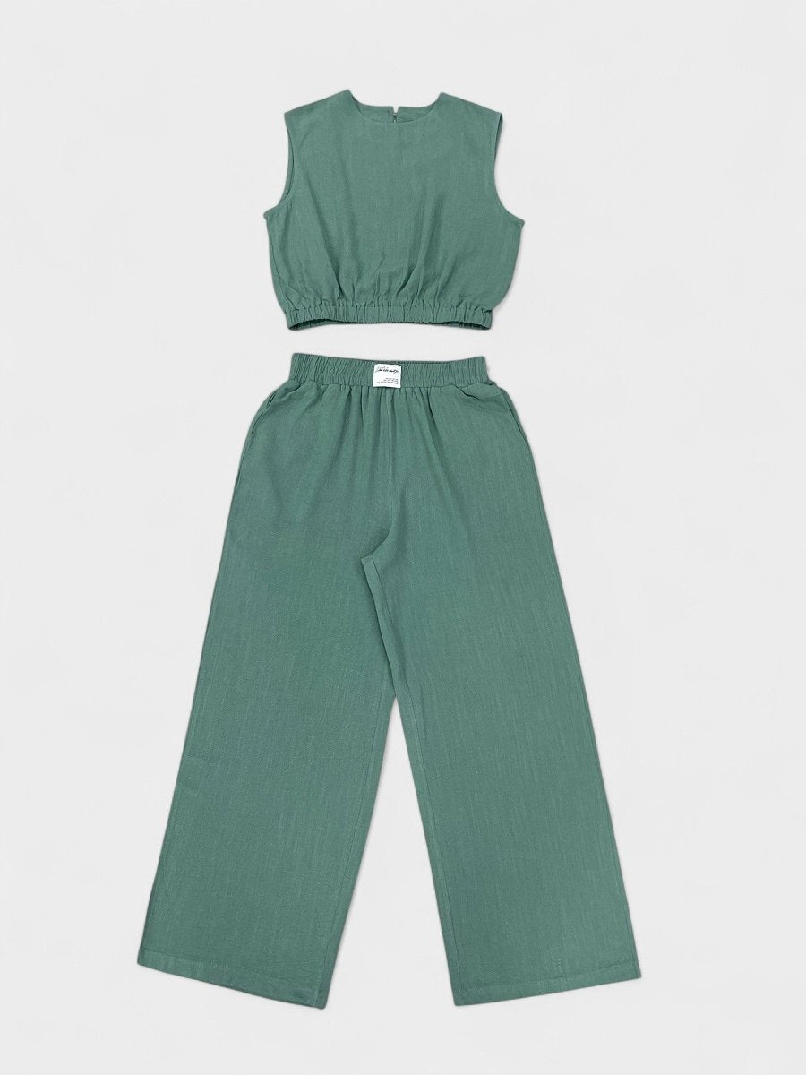 Noa | Linen Wide-Leg Two-Piece Set