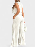 Noa | Linen Wide-Leg Two-Piece Set