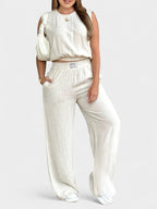 Noa | Linen Wide-Leg Two-Piece Set