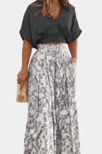 Olivia | V-Neck Top & Wide-Leg Trousers Set