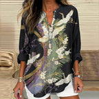 Orielle™ - Elegant Flight Print Blouse