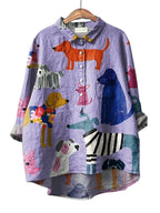 Quinn - Vintage Art Print Blouse