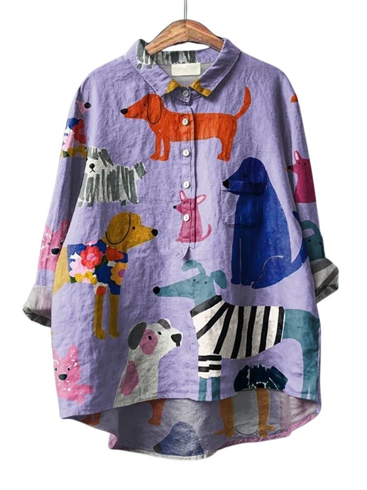 Quinn - Vintage Art Print Blouse