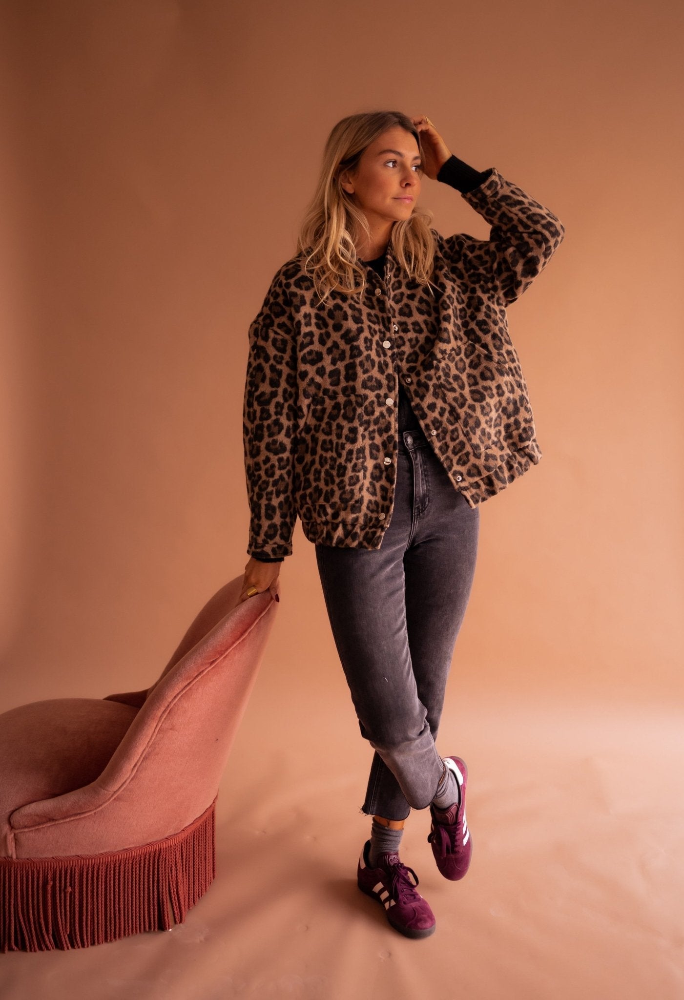 Rita Leopard Print Trendy Jacket