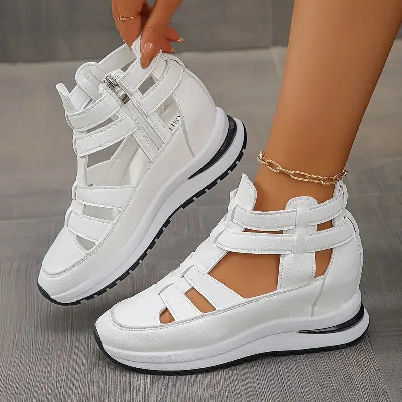 SAFRINA | STYLISH ZIPPERED WEDGE SANDALS