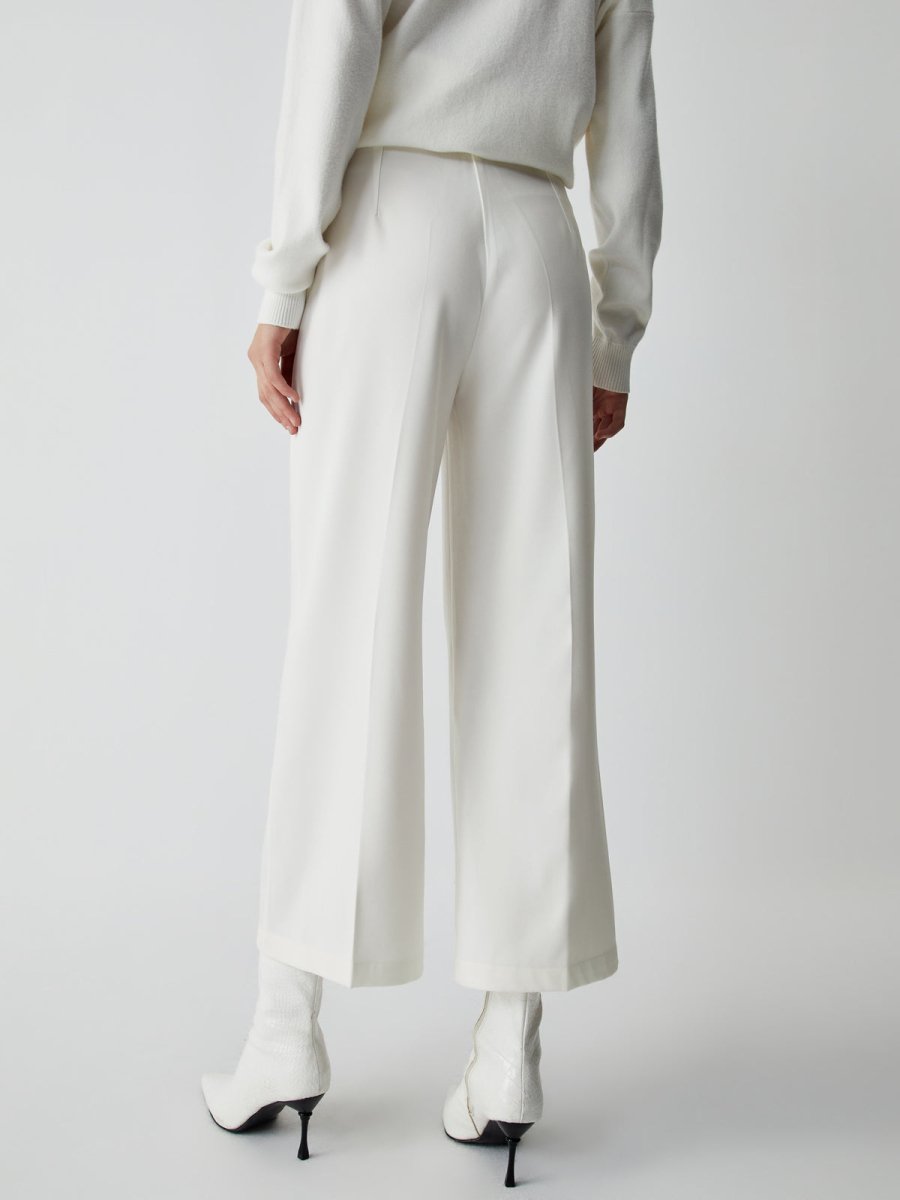Semi-Sheer Wide Leg Culotte Pants