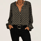 Serelina | Geometric V-Neck Blouse