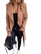 Solène™ | Fluid coat with draped collar — minimalist chic