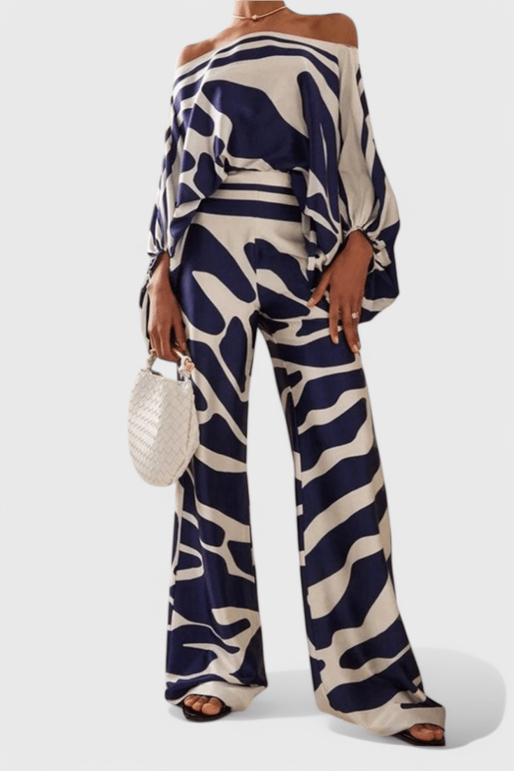Sybella | Off-Shoulder 2 Piece Set with Wide-Leg Pants