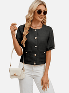 Vivienne | Cropped Tweed Blazer Jacket