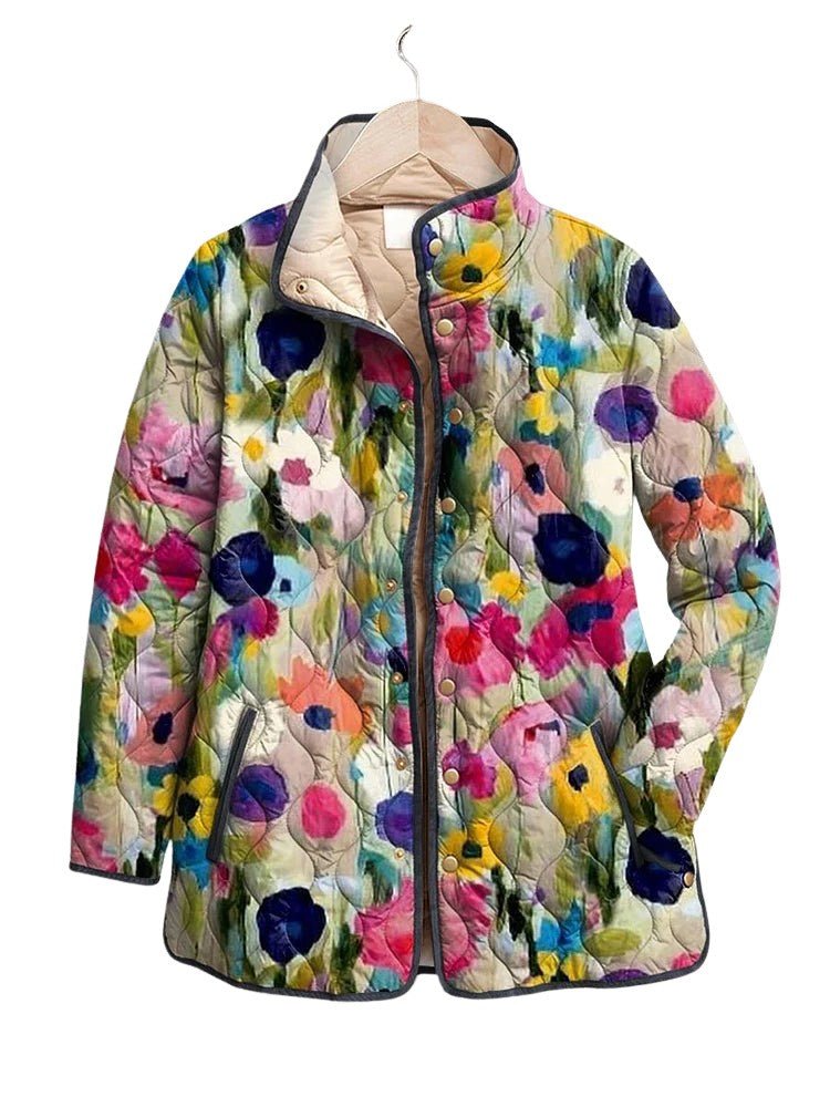 Women's Vintage Charming Floral Casual Quilted Jacket
