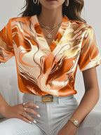 XYRIEL | STYLISH MARBLE PRINT BLOUSE