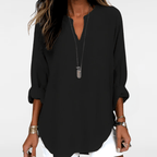 YAHNA | CLASSIC LONG SLEEVE V-NECK TOP